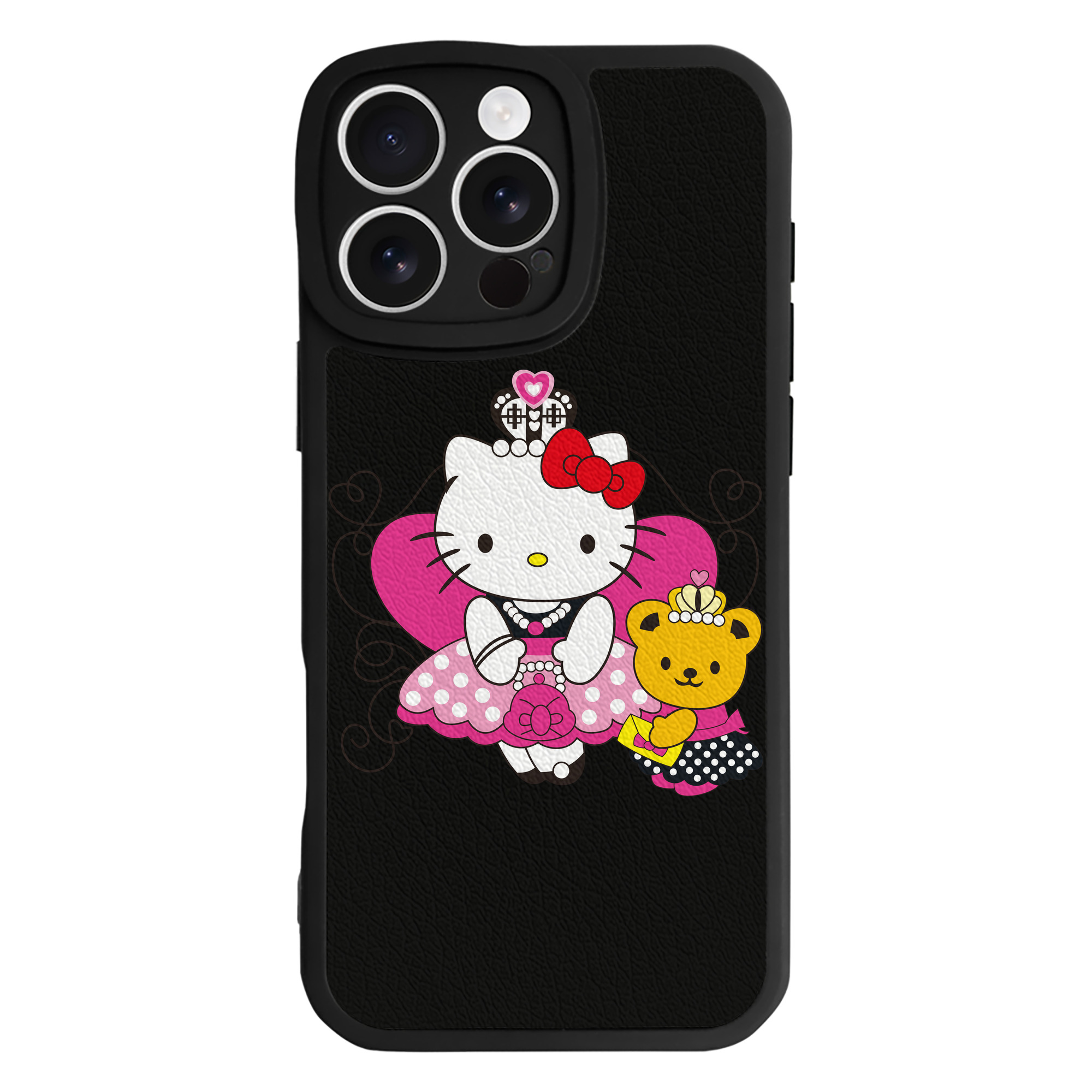 （画像用） Hello Kitty ハローキティ 【iPhone 16シリーズ対応】シリコンスマホケース（レザー調） 材質：シリコン